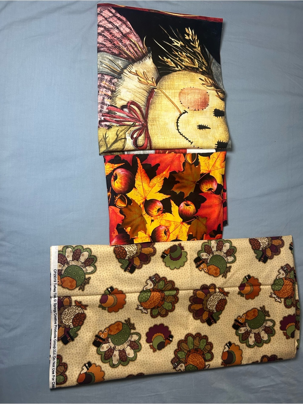 Harvest Time Scarecrow & Turkey Toss Cotton Fabric Bundle Fall Crafting